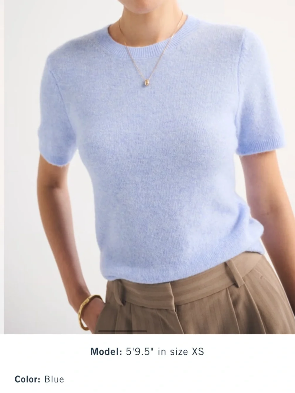 BRAND NEW: Abercrombie & Fitch Short Sleeve Crewneck Top - Light Blue size: M - Picture 3 of 7
